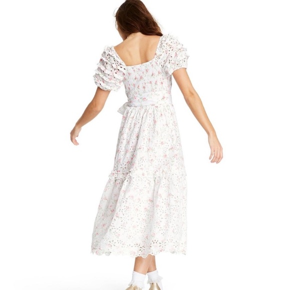 LoveShackFancy x Target Women's Clementine Floral Eyelet Long Midi Dress - Picture 5 of 8